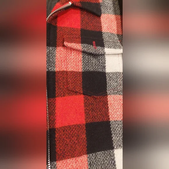 Calvin Klein Red and Black Plaid Jacket - Picture 5 of 10